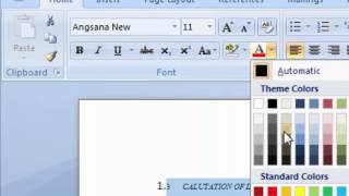 How to Change Font Color in Microsoft Word 2007 [upl. by Brittnee127]