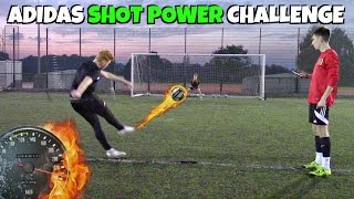 WHO HAS THE FASTEST SHOT  Adidas miCoach Smart Ball Football Challenge [upl. by Ydak]