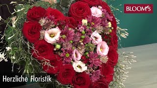 Herzliche Floristik  Deko mit Herz  DIY  BLOOMs Floristik [upl. by Nithsa591]