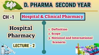 Hospital Pharmacy definition scope and National amp International ScenarioL2CH1DPharm IInd year [upl. by Nyladam]