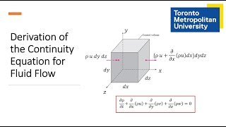 Derivation of the Continuity Equation for Fluid Flow [upl. by Jasmin]