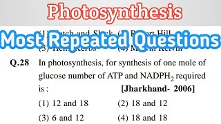 photosynthesis mcq  plant physiology mcq  biology most repeated questions 21 [upl. by Alliuqet144]