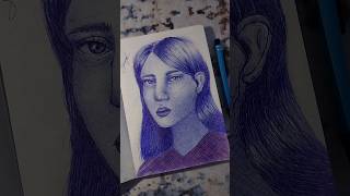 Tükenmez kalemle kız çizimi ✨ art drawing çizim painting [upl. by Santos]