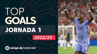 Todos los goles de la jornada 1 de LaLiga Santander 20222023 [upl. by Nnylatsirk]