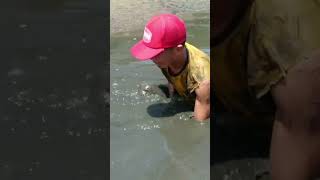 The best skill is catching crabs in the water anakkampoong mudcrab beach kingcrab [upl. by Ecar]