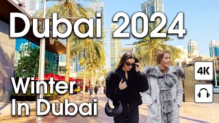 Dubai 🇦🇪 Winter in Dubai  4K  Walking Tour Complication [upl. by Broida]