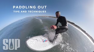 Techniques to Paddle Out Through Surf on Standup Paddleboard [upl. by Leiuqeze239]