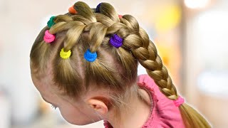 Amazing Hair Tutorial Pigtail Braided Hairstyles with Elastics  2024 Hairstyles by LittleGirlHair [upl. by Dominic594]