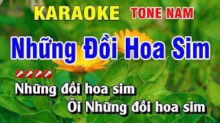 Những Đồi Hoa Sim Karaoke Tone Nam Nhạc Sống  Hoàng Luân [upl. by Ecirahs]