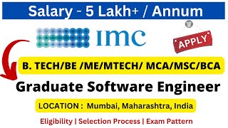 IMC off Campus Drive Graduate Software Engineer  Salary 5 LPA  freshersjobs 2023 [upl. by Narih]