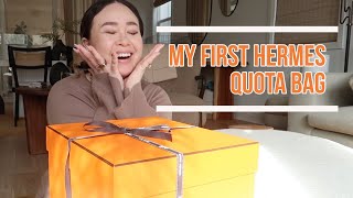 Hermes Birkin 25 Unboxing👜 My FIRST Quota Bag Offer  What Fits [upl. by Alby]