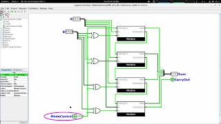 LogisimEvolution 3 The AdderSubtractor Circuit [upl. by Eislek519]