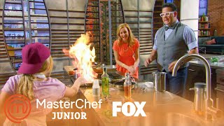 Fire Can Be Dangerous In The Kitchen  Season 5 An Extra Serving  MASTERCHEF JUNIOR [upl. by Meelak]