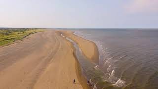 Silloth Harbour and beach Drone aerial view Silloth Cumbria UK DJI mini mavic drone [upl. by Ailsun109]