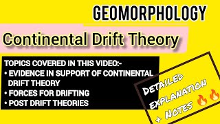 GEOMORPHOLOGYPLATE TECTONIC AND CONTINENTAL DRIFT THEORYCONTINENTAL DRIFT THEORY [upl. by Carbrey893]