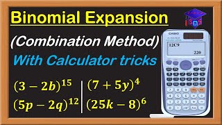 Binomial Expansion Combination Method with Calculator Tricks  Full Lesson [upl. by Brunn]