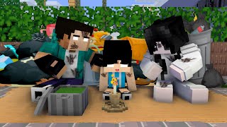 The Minecraft life of Herobrine Family and Heekos Sad Birthday  Animation Monster School [upl. by Wein]