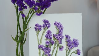 畫一朵花  星辰花 Limonium sinuatum [upl. by Elvyn]