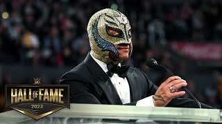 Rey Mysterios emotional WWE Hall of Fame speech WWE Hall of Fame 2023 [upl. by Atoked]