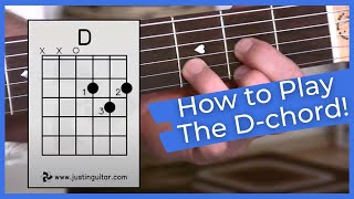 Super Easy First Guitar Lesson  Guitar Lessons For Beginners  Stage 1  The D Chord [upl. by Onaireves]