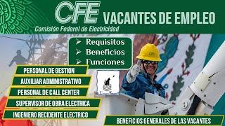 🔰 COMICIÓN FEDERAL DE ELECTRICIDAD  Bolsa de Trabajo 20222023 Beneficios REQUISITOS Actividades [upl. by Kravits]