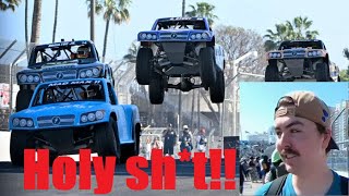 First reaction to stadium super trucks  Shenanigans at the Long Beach Grand Prix 2024 [upl. by Akire]