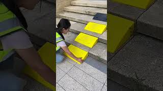 Wear resistant plastic stair mat installation process [upl. by Loreen701]