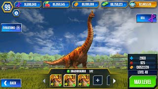 NEW OPEN UNLOCK BRACHIOSAURUS X3 LEVEL 40 JURASSIC WORLD [upl. by Lak]