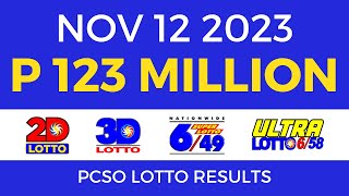 Lotto Result November 12 2023 9pm Complete Details [upl. by Animas810]