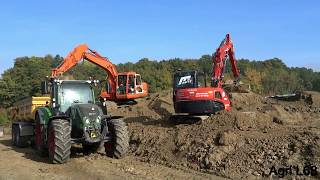 Terrassement 2017  Pelleteuse DOOSAN amp KUBOTA  Fendt 716 S4 Vario amp Scania G480  Sarl Moritz [upl. by Noakes]