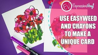 How to use Siser Easyweed Heat Transfer Iron On Vinyl and Crayons to create a unique card [upl. by Nohsreg]