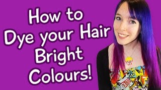 How to Dye Your Hair Bright Colours Purple amp Pink Dip Dye  Ombre Tutorial [upl. by Rramahs478]