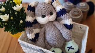 🐰 Iepuras crosetat 35 cm cu Alize Velutto tutorial amigurumi de catifea [upl. by Freyah]