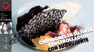 CHIPIRONES EN SU TINTA Y ENCEBOLLADOS CON SU CRUJIENTE receta ganadora Bra MJ y Martín Berasategui [upl. by Ynnaj208]