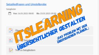 Itslearning SH  Das Problem mit den übersehenen Plänen [upl. by Shapiro95]