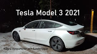 2 Ett första omdöme av Tesla Model 3 Long range 2021 [upl. by Aeriell]