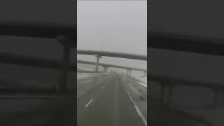 Scenic winter view The IowaNebraska crossing of Missouri River I80 W 20170125 [upl. by Hairakcaz]