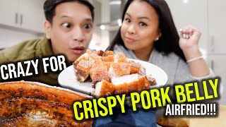 Air Fried CRISPY LECHON PORK BELLY NO OIL  ULTIMATE Air Fryer Recipe [upl. by Riaj]