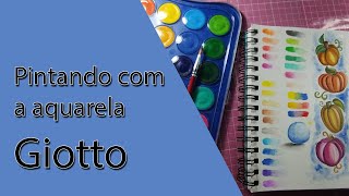 Pintando aboboras com aquarela Giotto [upl. by Alyek596]