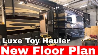 Luxe Toy Hauler 45FB  Sneak Peek of our New Toy Hauler floor plan [upl. by Dralliw320]