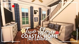 roblox bloxburg single mom roleplay two story coastal home 💦┊ no gamepass ┊ ꒰ tour amp speedbuild ꒱ [upl. by Yuji]