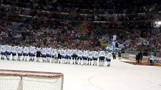 Finnish Anthem after the match between Finnland and USA IIHF 2010 [upl. by Samaria]