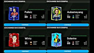 CHEAPEST WAY TO COMPLETE POTM AUBAMEYANG  WIRTZ  PULISIC  SOLANKE EXCHANGE IN FC MOBILE 24 [upl. by Annatnom519]