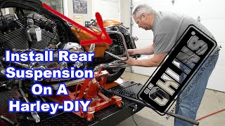 How To Install Ohlins Rear Suspension On A Harley Davidson Motorcycle [upl. by Emyaj639]