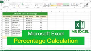 How to Calculate Percentage of Total in Microsoft Excel  Percentage Calculation in Excel [upl. by Negeam241]