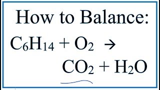 How to Balance C6H14  O2  CO2  H2O Hexane Combustion Reaction [upl. by Nnaer386]