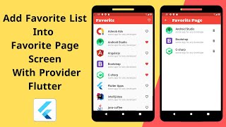 Add Favorite List Into Favorite Page Screen With Provider Flutter [upl. by Ethelstan]