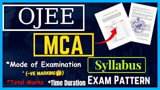 OJEE MCA Syllabus 2024 Details Analysis  All About OJEE MCA 2024  OJEE MCA Preparation [upl. by Leschen327]