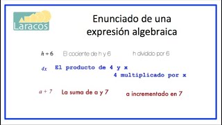 Expresion algebraica a partir de enunciados [upl. by Petronilla]