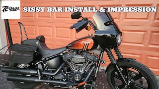 TC Bros Sissy Bar Install Harley Davidson Street Bob 114 [upl. by Dyane]